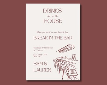 Drinks are on the house housewarming Invitation