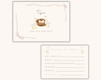 Mother goose Baby Shower Tips for the parents signage & Tips cards (Digital download)