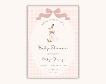 Mother goose theme baby shower digital Invitation