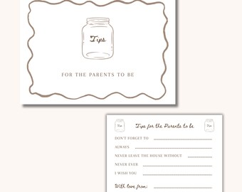 Café Bébé Baby Shower Tips for the parents signage & Tips cards (Digital download)