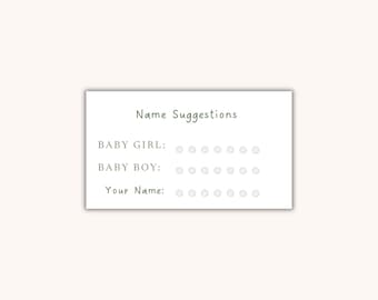 Golf Baby Shower name ideas cards (Digital download)