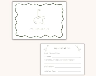 Golf Theme Baby Shower Parenting Tips Cards (Digital Download)