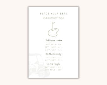 Golf Baby Shower Due Date Prediction Game Signage (Digital Download)