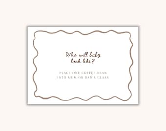 Baby Shower Game: Who Will Baby Look Like? Café Bébé Activity Print
