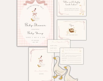Mother goose Baby shower themed printed stationery bundle