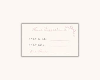 Mother goose Baby Shower name ideas cards (Digital download)
