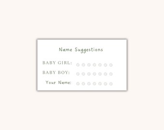 Baby Shower Name Suggestions Game Card | Golf Theme (Printed)