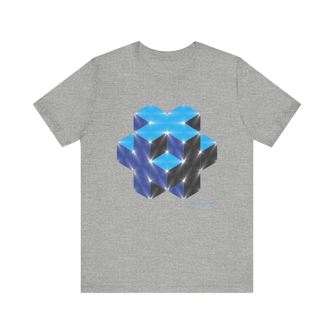 Op Art Staf Cube Graphic Tee, Psychedelic Abstract Design - Etsy