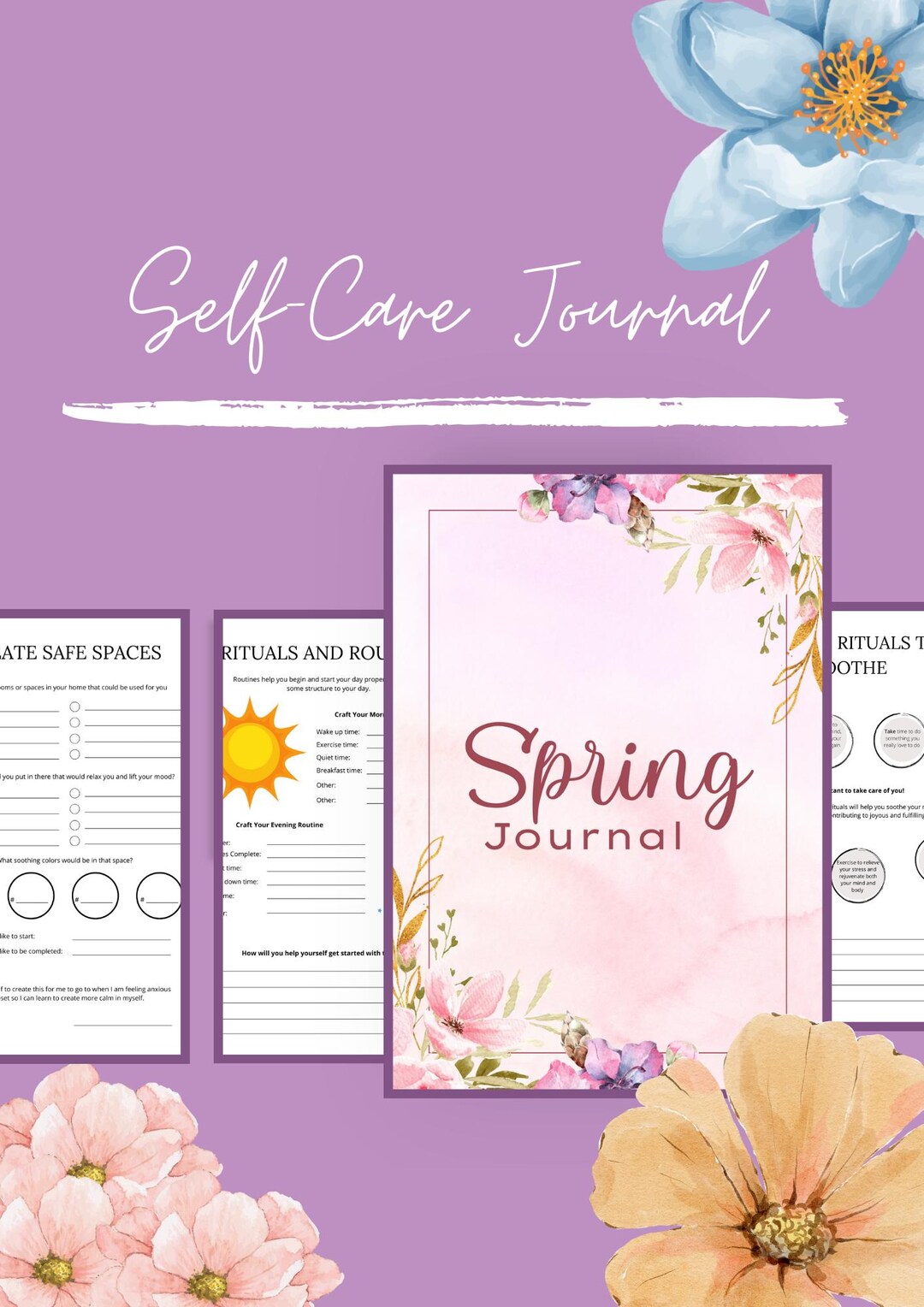 Spring Self-care Journal | 20-page Printable Journal - Etsy