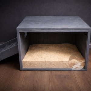 Scatola di legno per scavare conigli - Giocattolo per arricchire conigli da interno - Scatola di foraggiamento in legno massello - Sabbia per piccoli animali domestici