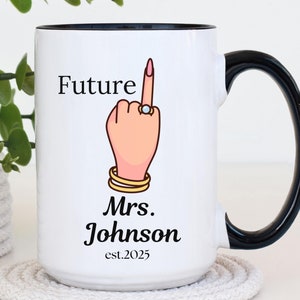 Verlobungsbecher Zukunft Frau Becher, Mr und Mrs Becher, Verlobungsgeschenk, Geschenke für Verlobtes Paar, personalisiertes Geschenk Frau Becher, Brautbecher, Braut zu sein