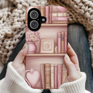 Floral Bookshelf Phone Case, Vintage Bookish Phone Case, Phone Case for book lovers, Floral Bookish Phone Case, iPhone 16 15 14 13, Samsung