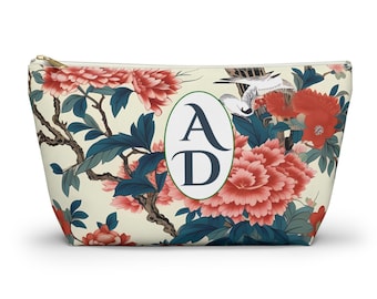 Chinoiserie Blumenmonogramm Mahjong Tile Tasche, elegante Spieltasche, personalisierte Mahjong, Mahjong Tasche, Mahjong Fliesentasche, Geschenk Mahjong Liebhaber