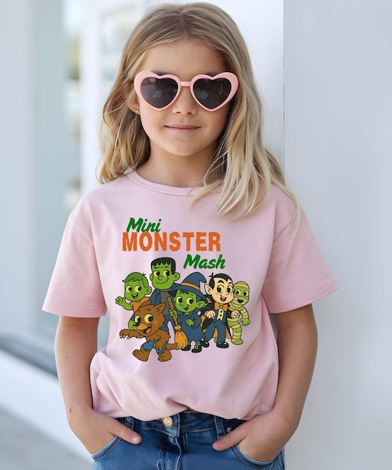 Camiseta infantil Monster Mash para Halloween, bonita camiseta de