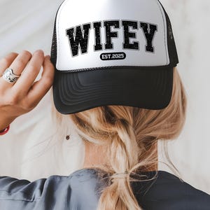 Wifey trucker hat, new wife hat, engagement gift, bridal shower gift, bachelorette party decor, bach party, wedding shower gift, new bride
