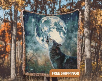 Enchanted Forest Woven blanket, Nature inspired tapestry, Fantasy forest woven blanket, enchanted forest, Woodland Animal Woven blanket