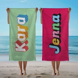 Custom Name Beach towel, personalized Beach towels, girls trip beach towels, family vacation beach towels, custom towels, vacation towels