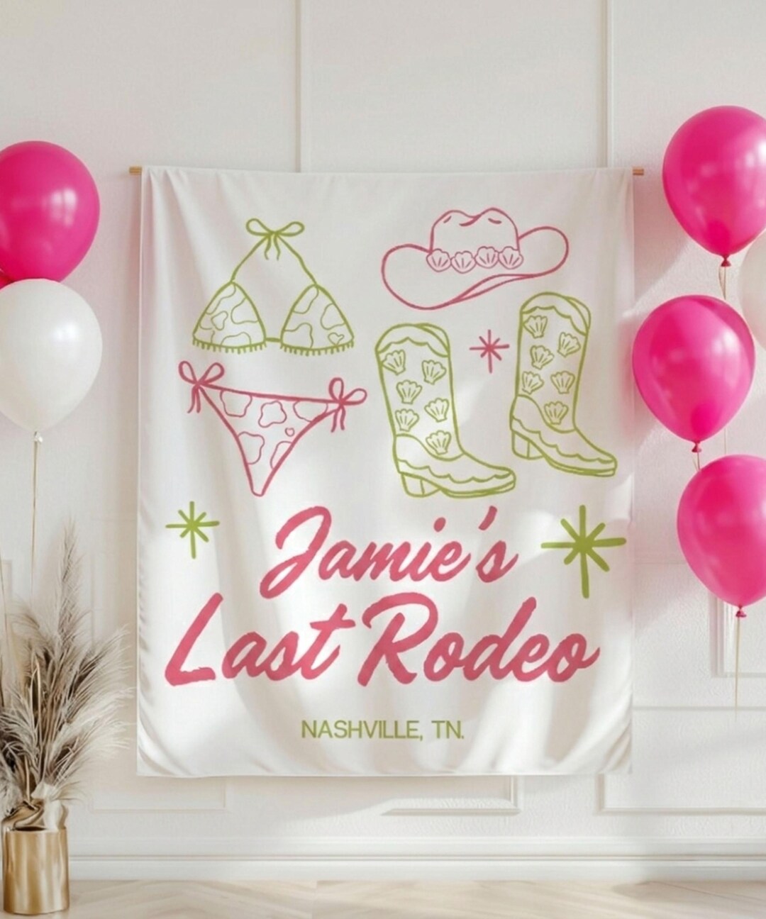 Last Rodeo Bachelorette Banner, Nashville Bachelorette Party, Cowgirl ...