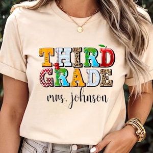 Third Grade Teacher Shirt, Custom Third Grade Shirt for Teacher, Custom Teacher Name, Personalized Teacher Shirt, Third Grade T-shirt, third