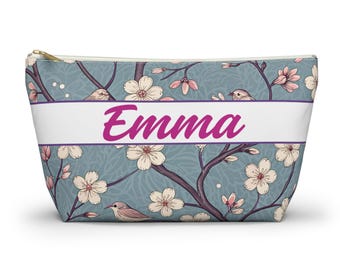 Bolsa de fichas de mahjong con diseño de flor de cerezo y pájaro cantor, bolsa de mahjong con diseño floral, bolsa de fichas de mahjong, bolsa de mahjong, regalo para jugadores de mahjong, amantes del mahjong