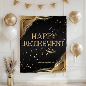 Retirement Backdrops, custom retirement backdrop, Personalized retirement photo backdrop, retirement Party Backdrop, Retirement sign,retired