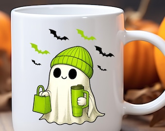 Halloween Cute Ghost Mug, Retro Halloween ghost mug, Halloween mug, Spooky Halloween Mug, Halloween Cup, cute ghost Mug, Cute Halloween Mug
