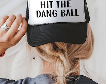 Hit the damn ball trucker hat, hit the dang ball hat, sport moeder hoed, sport vader hoed, honkbal vader hoed, honkbal moeder hoed, softbal moeder hoed