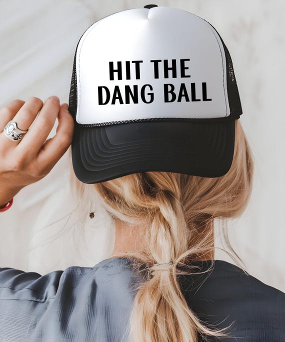 Hit the damn ball trucker hat, hit the dang ball hat, sports mom hat, sports dad hat, baseball dad hat, baseball mom hat, softball mom hat
