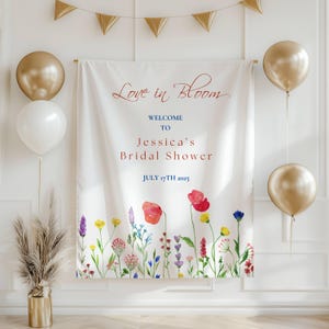 Brautdusche Hintergrund, Hochzeit Hintergrund, Brautdusche Banner, Benutzerdefinierte Brautdusche Zeichen, personalisierte Brautdusche Zeichen, Verlobungsfeier