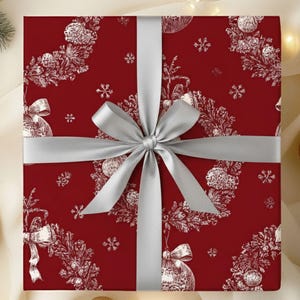 Christmas Toile Gift Wrap Paper, Christmas Wrapping paper, nostalgic Christmas wrap, Christmas packaging, Wrapping paper, holiday gift wrap