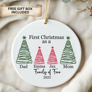 First Christmas Family of four, Family of four, First Christmas Family ornament, New Baby 2025 ornament, family of 4 keepsake, newborn xmas