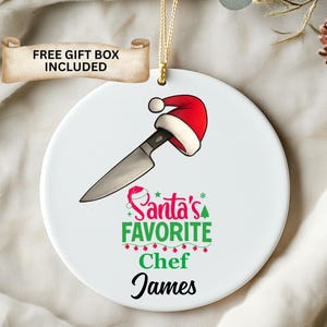 Santa&#39;s favorite chef christmas ornament, gift for chef, chef christmas gift, Chef Gifts for Him, Chef Gift for Man, Cooking Gifts, chef