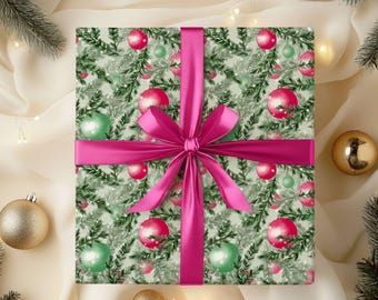 Carta da regalo con decorazioni natalizie ad acquerello, carta da regalo rosa, carta da regalo invernale, carta da regalo natalizia, elegante carta da regalo natalizia