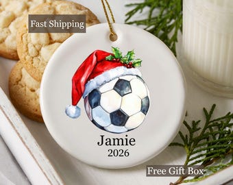 Custom Soccer christmas Ornament, Personalized soccer Ornament, Soccer keepsake ornament, soccer Coach ornament, girls soccer ornament