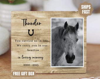 Horse Memorial gift, Personalized Horse Sympathy Picture Frame, Custom Horse Loss Keepsake, Horse Remembrance Plaque, Horse bereavement