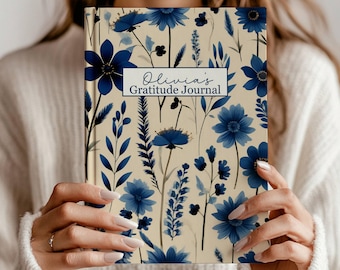 Custom Gratitude Journal, Personalized Floral Prayer Journal, Reflection Notebook, Daily Mindfulness Journal, Christian Faith Gift for Women