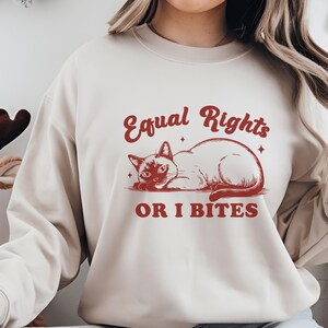 Feminist Cat Sweatshirt, Equality Tee, Feminist Gift, Feminist shirt, feminist tee, equal rights shirt, women&#39;s rights shirt, cat lover tee