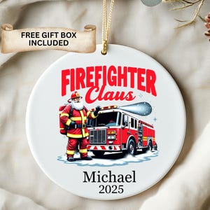 Firefighter Christmas Ornament, Gift for Firefighter, Fireman christmas ornament, gift for fireman, bulk fire department gift, fireman gifts