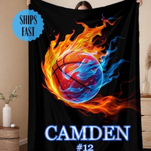 Personalized Basketball Blanket, Custom boys basketball Blanket, gift for Basketball player, basketball throw blanket, boys sports blanket