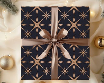 Starburst Geschenkpapier, luxuriöse Geschenkverpackung, goldener Stern Geschenkpapier, Geschenkpapier, elegante Geschenkverpackung, glamouröse Geschenkverpackung