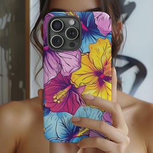 Hibiscus Phone Case, Floral Hibiscus Phone Case, Floral Phone Case, Trendy Phone Case, Samsung Galaxy Phone Case, iPhone 15 pro case, iphone