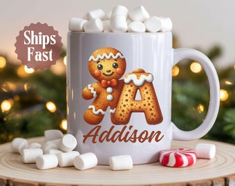 Personalized Kids Hot Cocoa Mug, Gingerbread Hot Cocoa kids mug, Christmas Mug for kids, kids Hot cocoa mug, kids mug, kids christmas mug