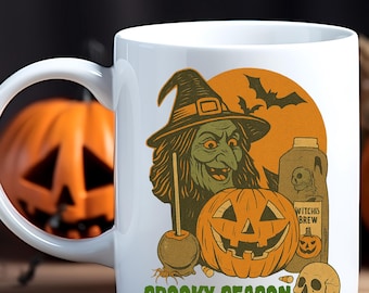 Spooky season Mug, Retro Halloween ghost mug, Halloween mug, Spooky Halloween Mug, Halloween Cup, scary halloween Mug, Cute Halloween Mug