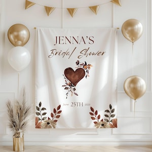 Brautdusche Hintergrund, Hochzeit Hintergrund, Brautdusche Banner, Benutzerdefinierte Brautdusche Zeichen, personalisierte Brautdusche Zeichen, Verlobungsfeier