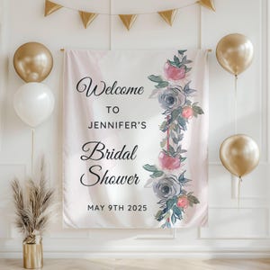 Brautdusche Hintergrund, Hochzeit Hintergrund, Brautdusche Banner, Benutzerdefinierte Brautdusche Zeichen, personalisierte Brautdusche Zeichen, Verlobungsfeier