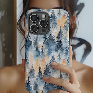Mountain Phone Case, mountain and trees phone case, nature case, nature lover phone case, iPhone 15 16 13 14 case, samsung galaxy case