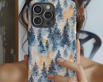 Mountain Phone Case, mountain and trees phone case, nature case, nature lover phone case, iPhone 15 16 13 14 case, samsung galaxy case