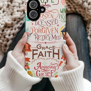Christian Phone Case, Floral Bible Verse Phone Case, Religious Christian Gift for her, Phone Case for Christians, iPhone 16 15 14 13,Samsung
