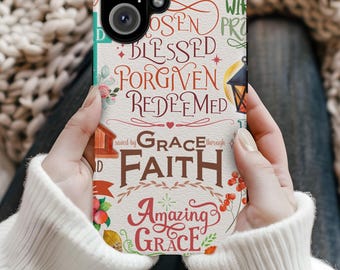Funda cristiana para teléfono, funda con versículo bíblico floral, regalo cristiano religioso para ella, funda para teléfono para cristianos, iPhone 16, 15, 14 y 13, Samsung