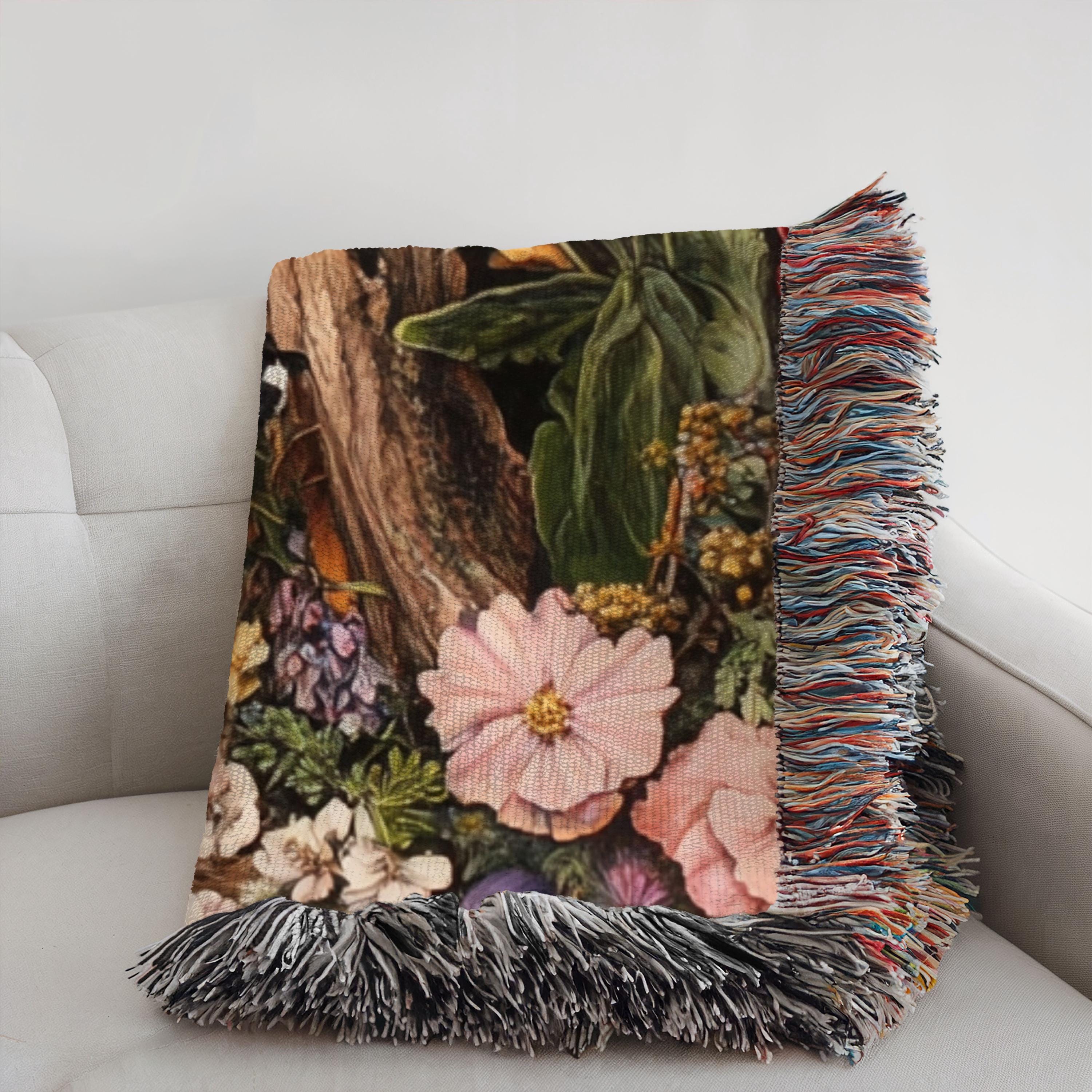 Celestial Garden Woven Blanket, Enchanted Forest Woven Throw